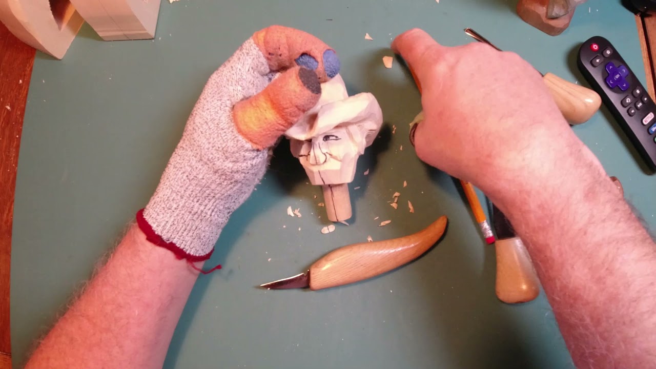 Carving a Caricature Cowboy Bust Part 6