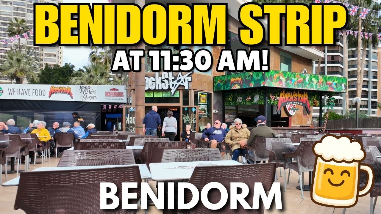 Benidorm Strip at 11:30 AM – Already BUZZING or Totally EMPTY? 🤔🍺
