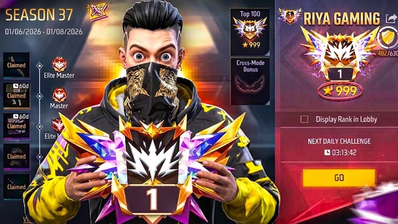 GRANDMASTER IN SEASON 37 👑 | ROAD TO TOP 100 GLOBAL 🎯 | RIYA GAMING IS LIVE 🔥#Riyagaming