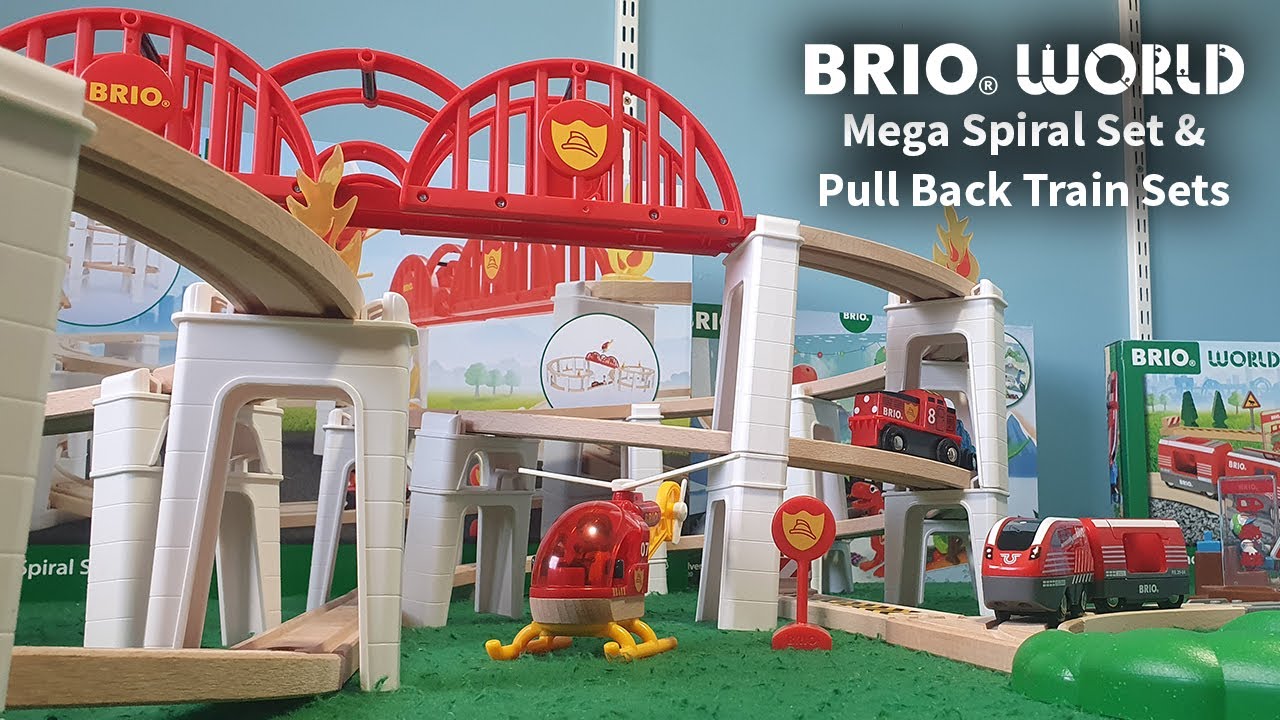 НОВЫЕ наборы поездов BRIO Mega Spiral и Pull Back, без коробки