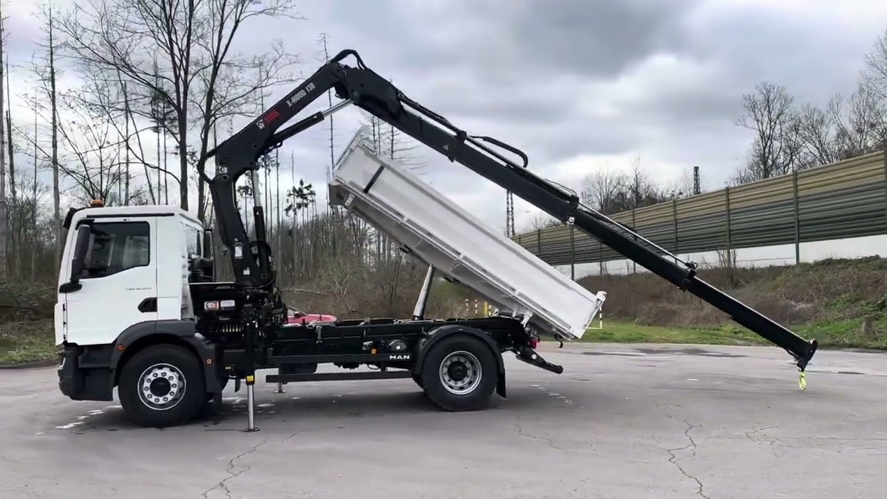 MAN TGM 18.320 4x2 EuromixMTP Kipper-Kran 3-Seiten-Kipper Hiab 138-3 Kommunal