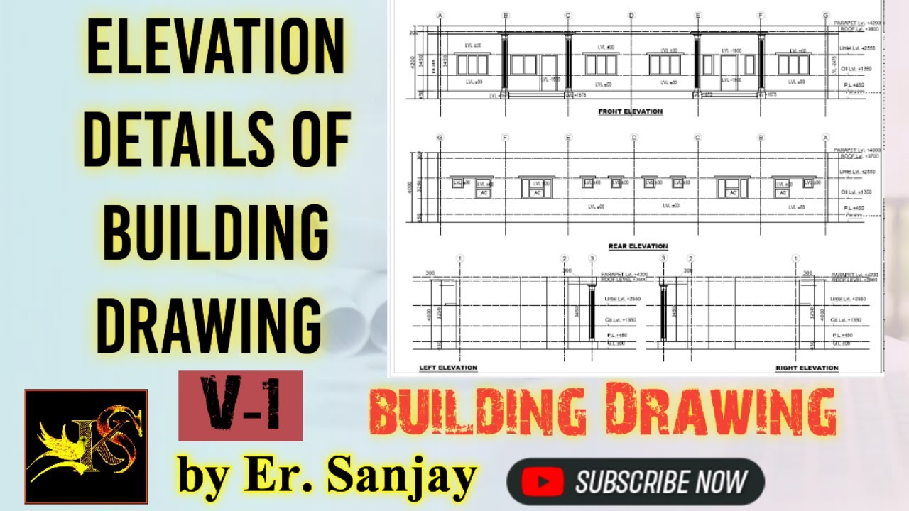 Elevation Details of #building Drawing by Er Sanjay#elevation#details #civilengineer #drawing #level