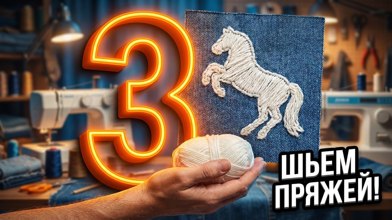 «3 способа шить ПРЯЖЕЙ на швейной машинке: Идеи для уютного декора»