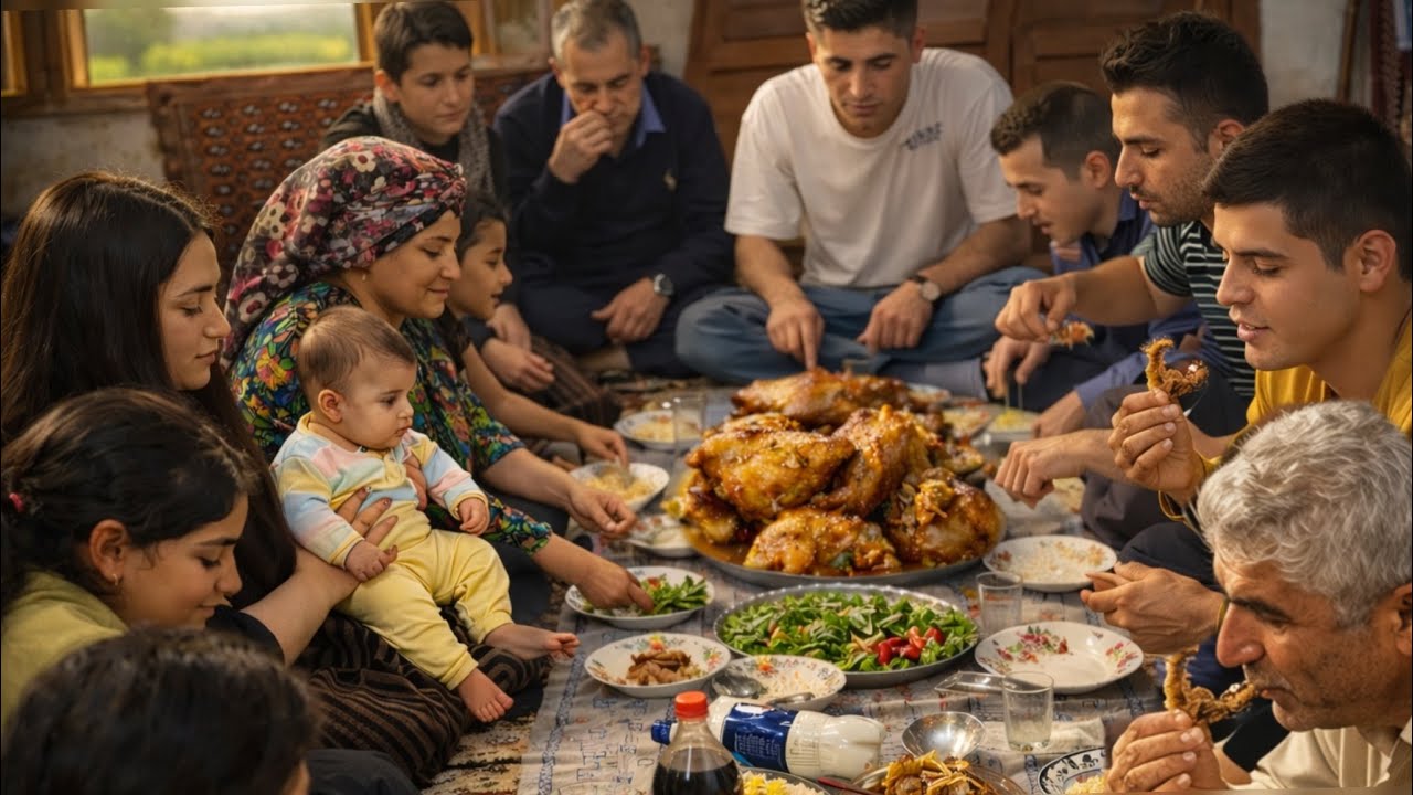 A heartwarming day in rural Iran ❤️ | Family Dinner with Butter Chicken & Rice