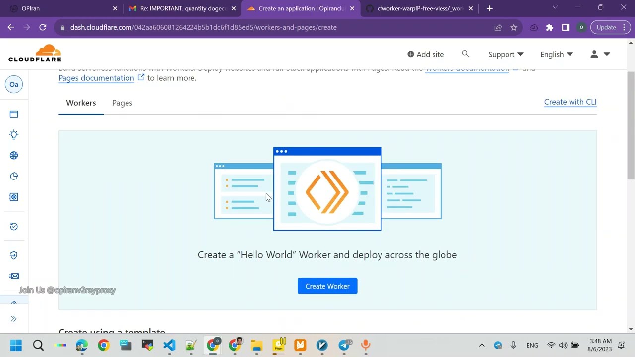 Create 13 V2RAY configs vless-ws (https & http) with cfwarp-IP without any VPS totally FREE!!!