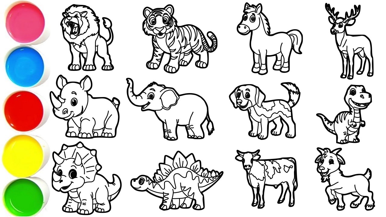 Draw Amazing Animals,Lion,Tiger, Horse, Deer, Rhinoceros,Elephant,Dog, Dinosaur,Triceratops, and etc