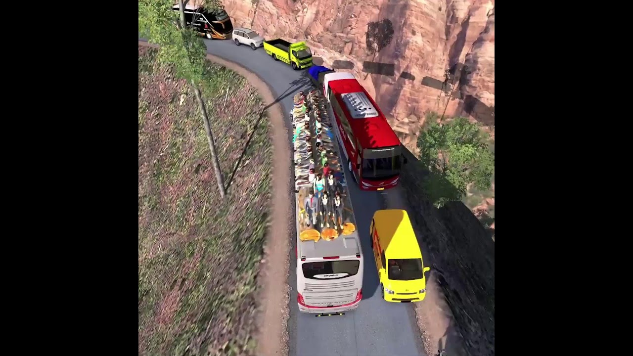 Horror Trip by Bus on Mountain Roads Loaded with Passengers Over Capacity | Euro Truck Simulator 2