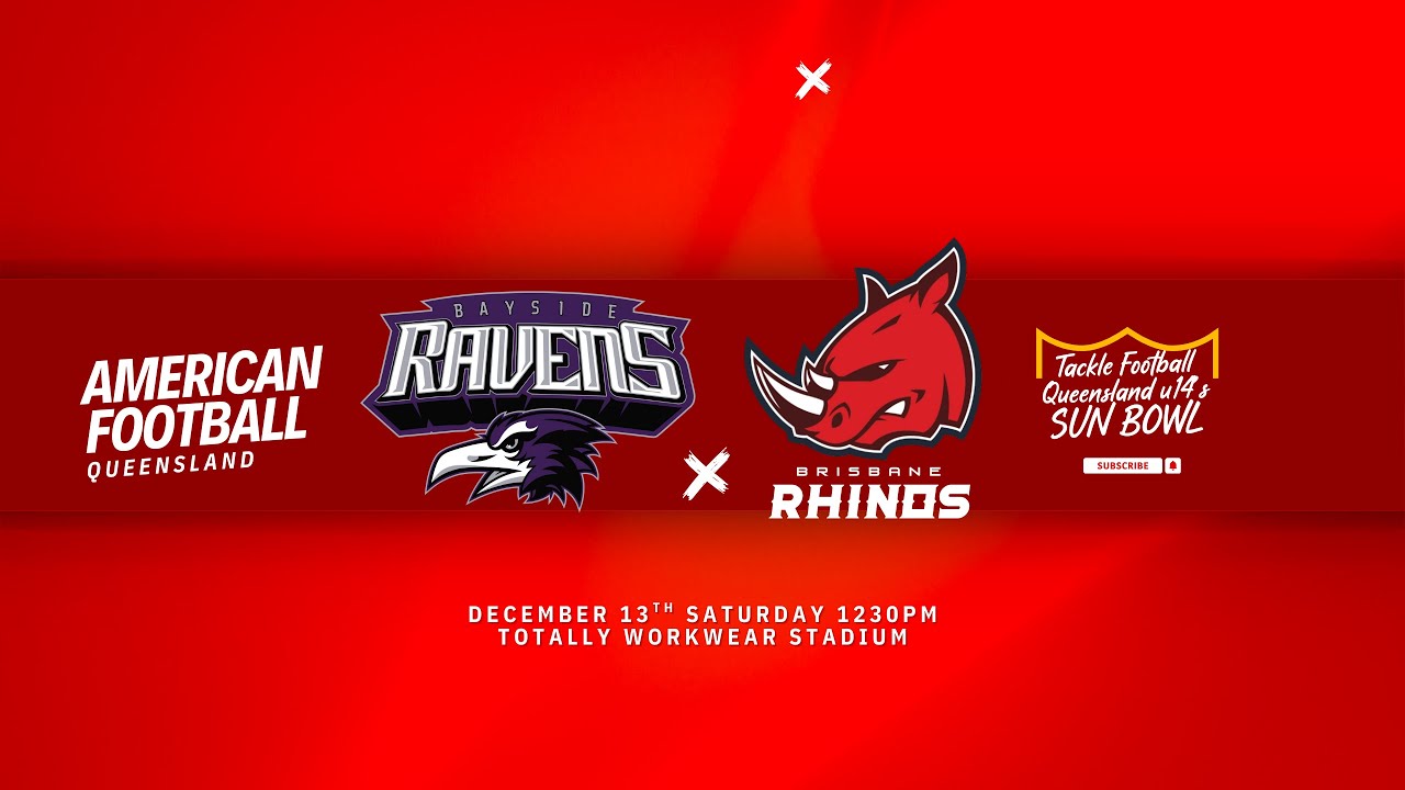 2025 American Football Queensland U14 Championship Bayside Ravens v Brisbane Rhinos