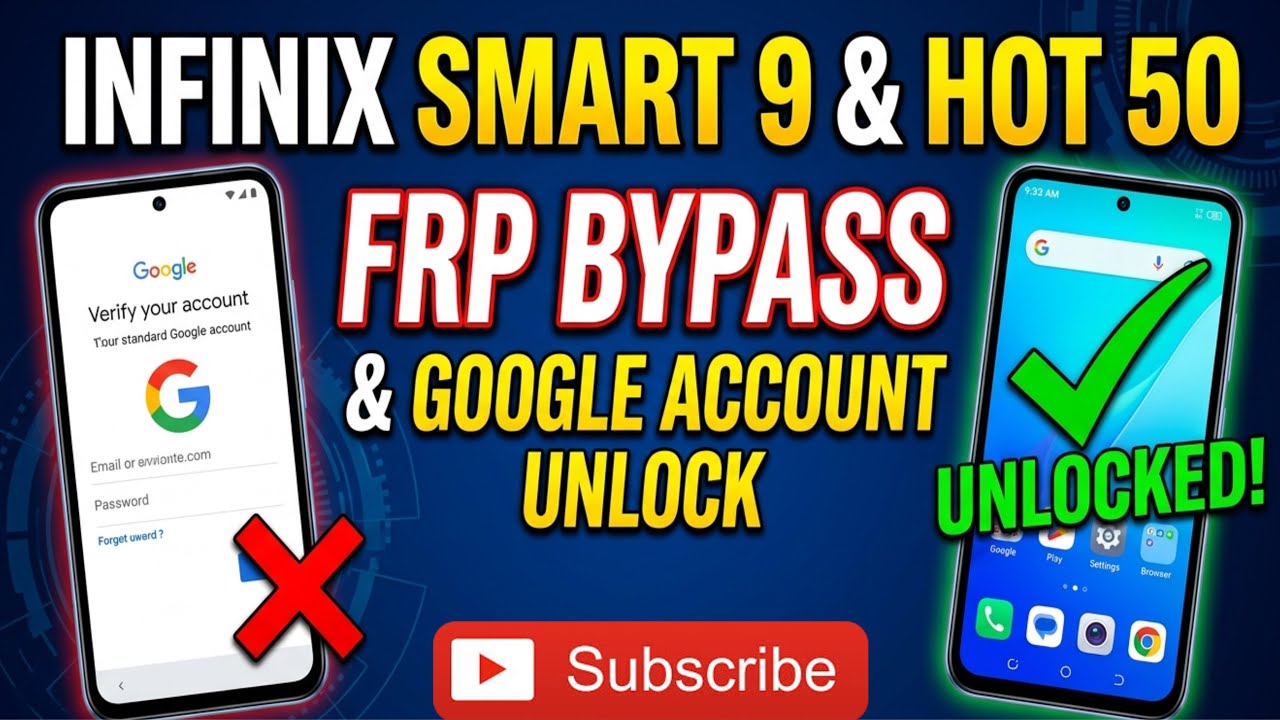 Infinix Smart 9 & Hot 50 FRP Bypass 2025 | Google Account Unlock | Latest Method