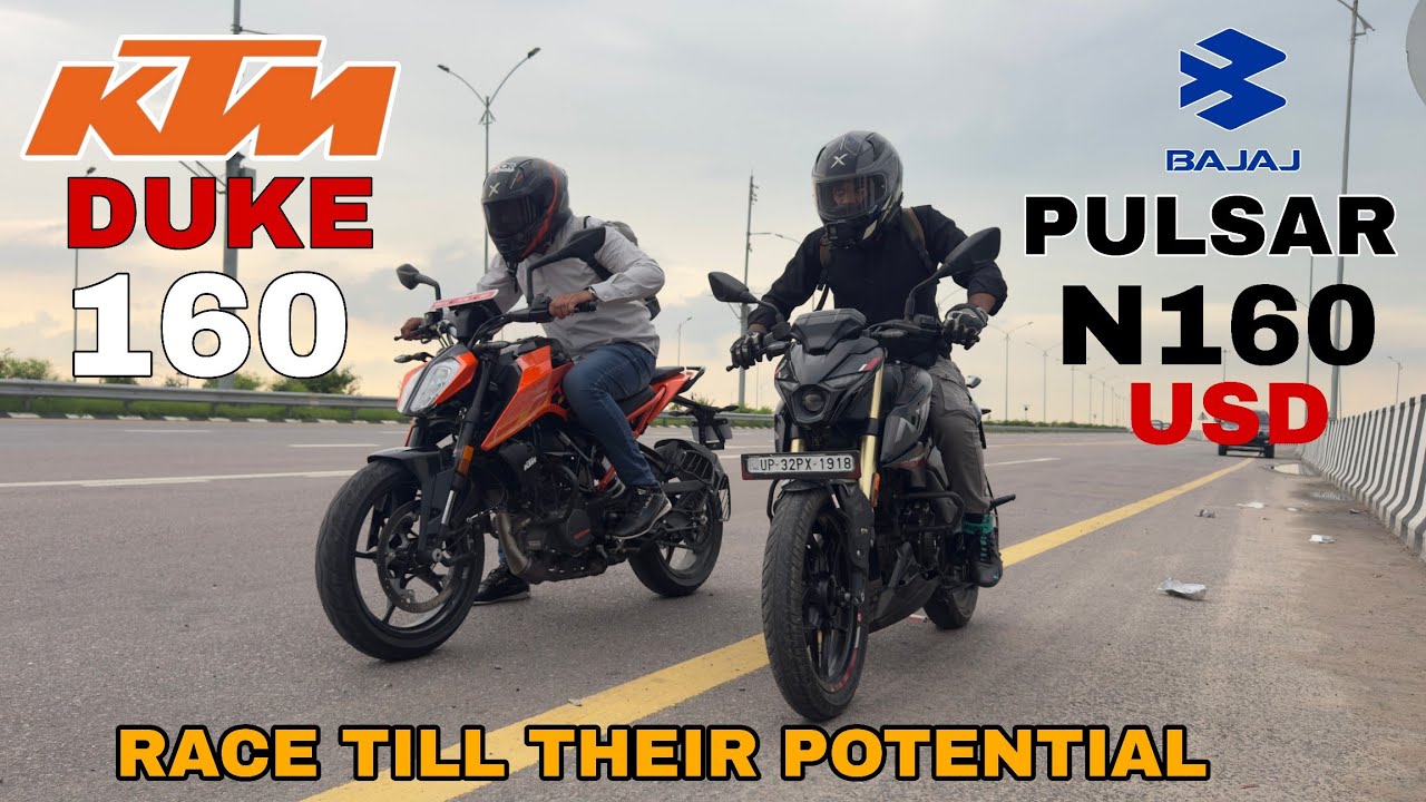 NEW KTM DUKE 160 VS BAJAJ PULSAR N160 || RACE TILL THEIR POTENTIAL || KON HAI TOP END QUEEN
