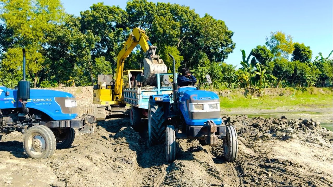 Swaraj 855 FE Tractor Loading Soil Jcb | Tractor Fully Load | Tractor Loading | Tractor Video (98)