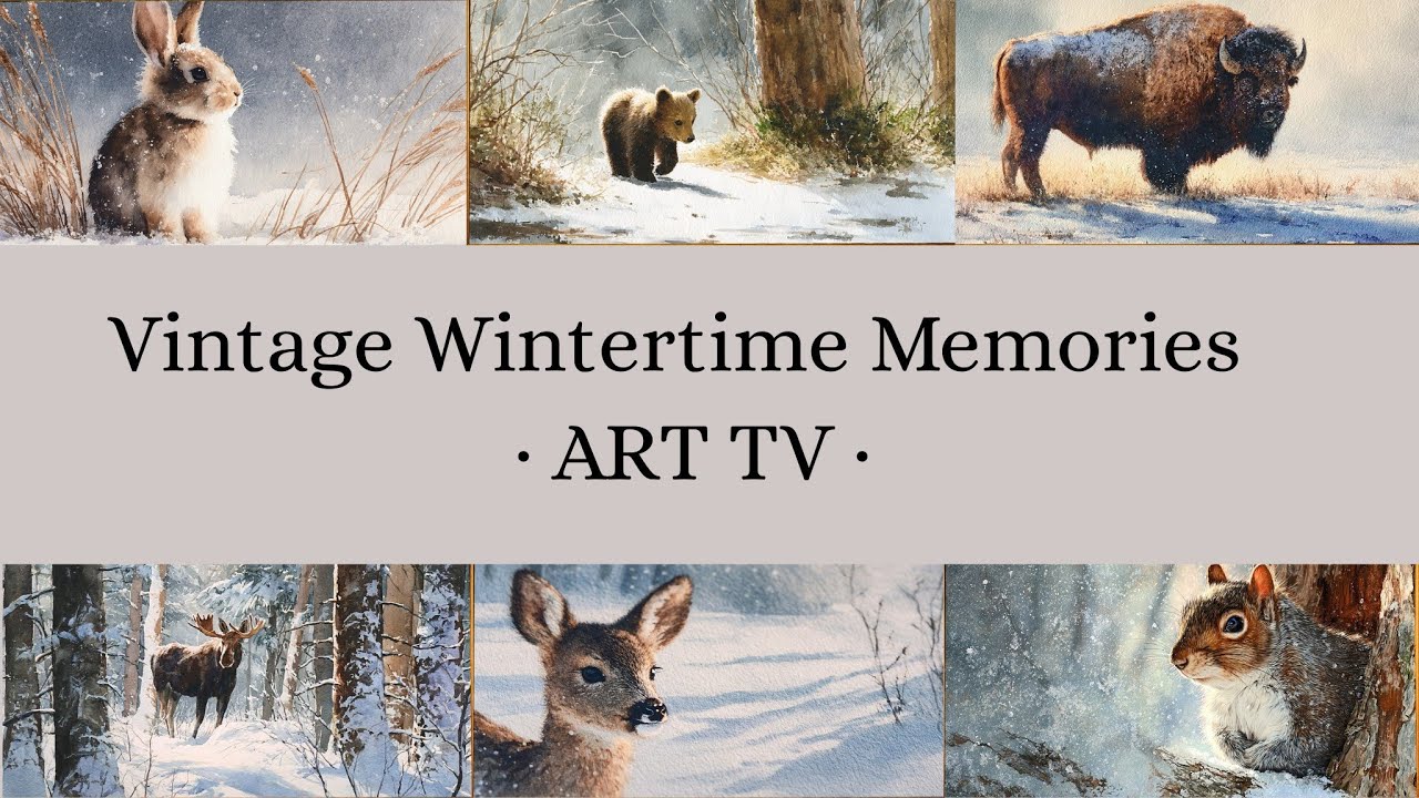 Vintage Wintertime Memories | Relaxing Art TV | Retro Winter Paintings for Frame TV