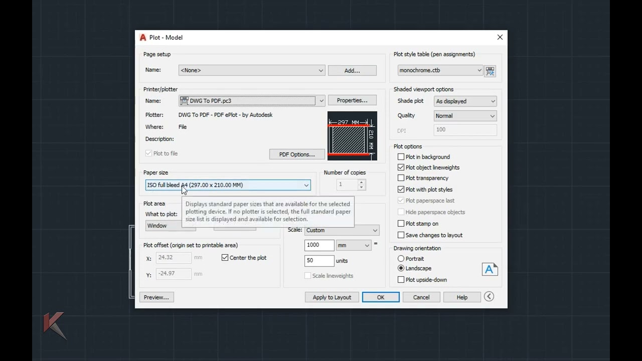 تصدير مشروع الأوتوكاد إلى الفوتوشوب بمقياس رسم - Export AutoCAD to Photoshop with scale drawing