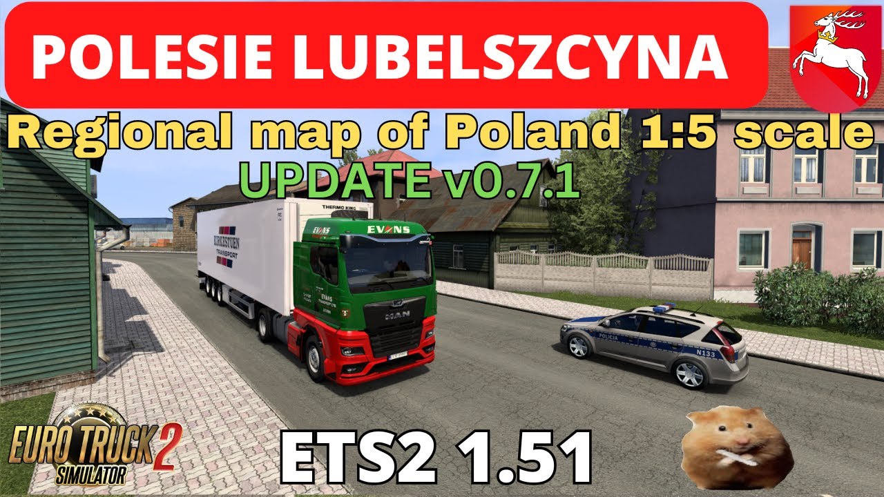 ETS2 1.51 POLSIE I LUBELSZCZYZNA MAP 1:5  scale Standalone map v0.7.1 Sobibor(PL)  to  Trawniki(PL).