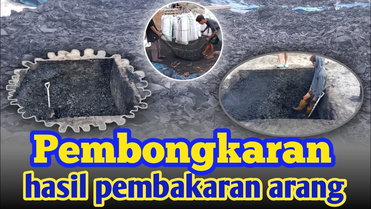 Arang batok kelapa !!! Pembongkaran hasil pembakaran arang