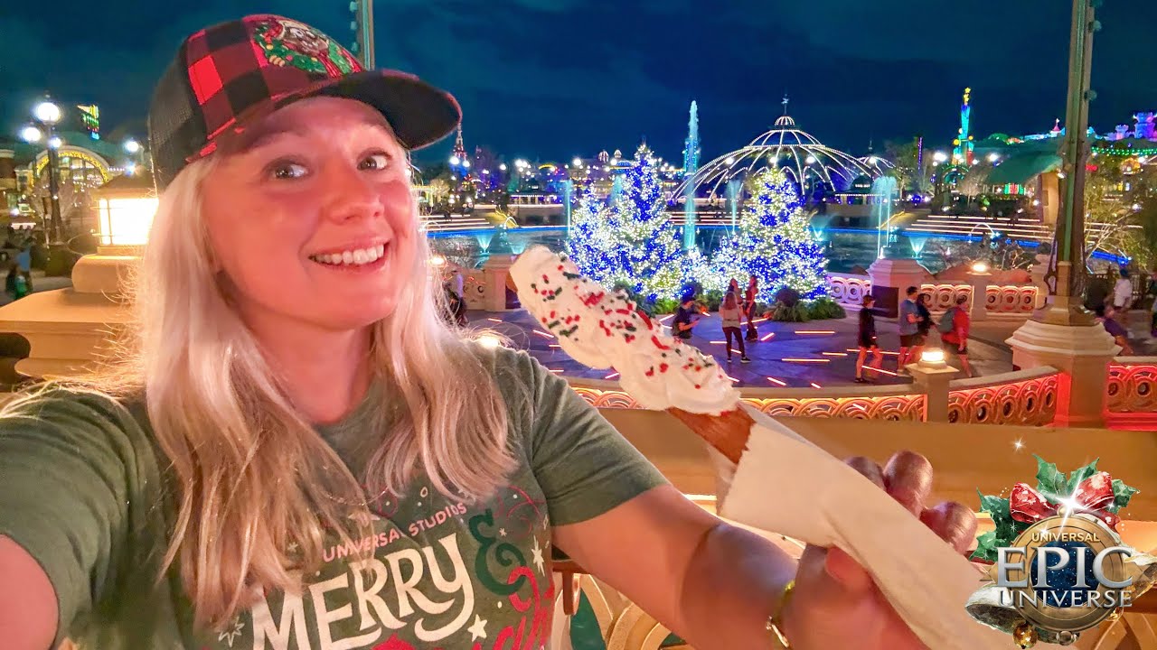 Epic Universe’s FIRST CHRISTMAS! NEW HOLIDAY FOOD, Fountain Show, Baby Dragons, Dark Universe & MORE