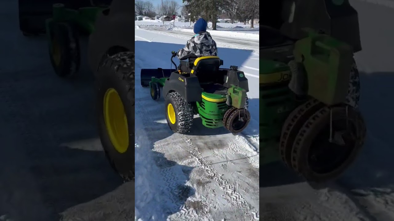 Zero turn plowing commercial sidewalks!