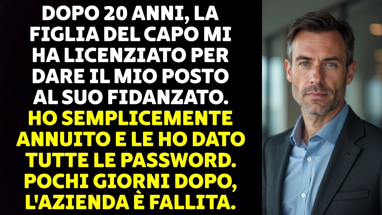 DOPO 20 ANNI, LA FIGLIA DEL CAPO MI HA LICENZIATO PER DARE IL MIO POSTO AL SUO FIDANZATO...