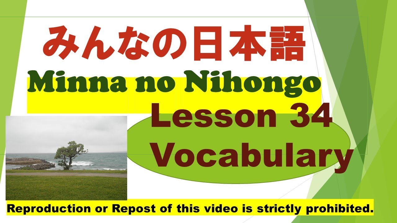 Minna no Nihongo Lesson 34 Vocabulary　みんなの日本語　第34課　ごい
