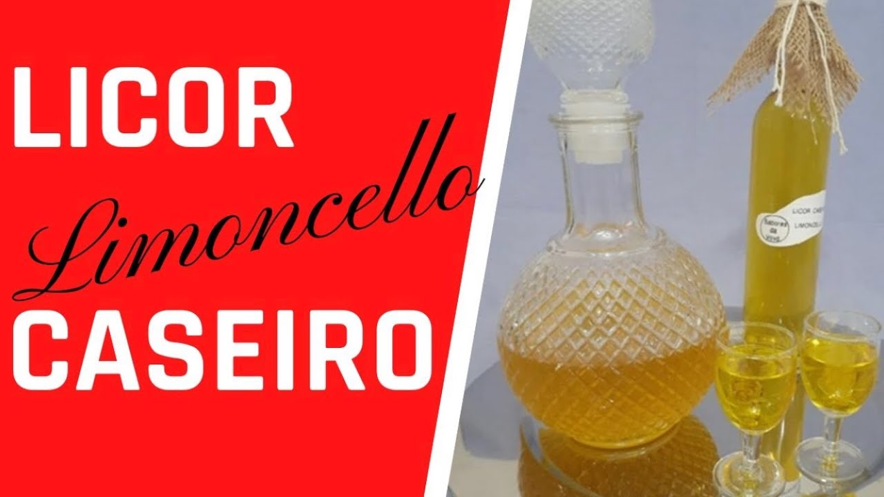 Licor Limoncello caseiro, delicioso licor de limão de origem italiana.