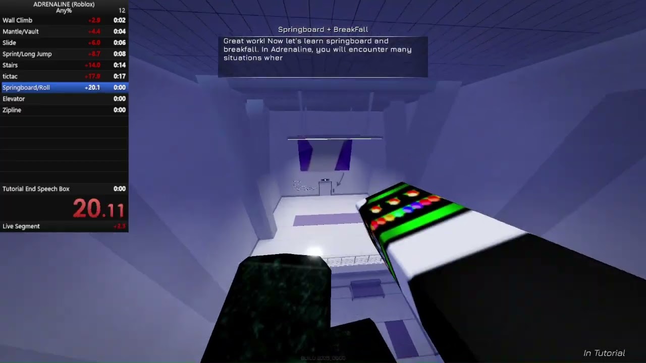 ADRENALINE [PARKOUR] Roblox Tutorial Speedrun 47.47 seconds