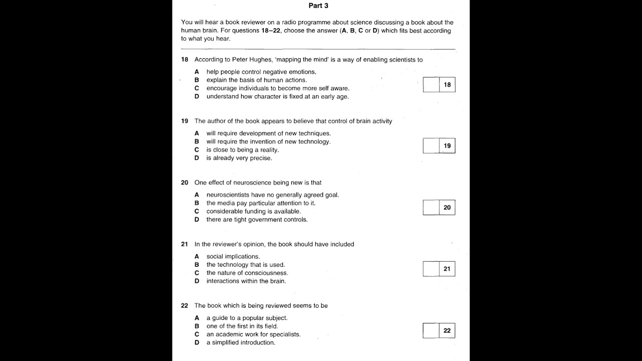 Listening C2, CPE 1, Test 4, Part 3