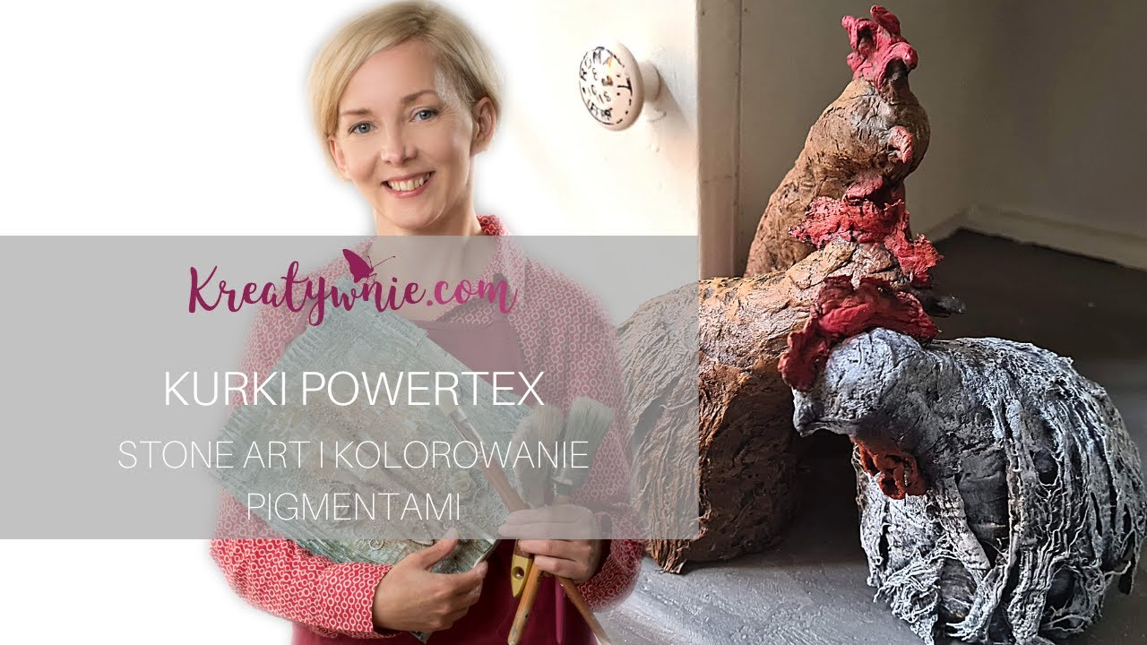 Kurki - technika stone art i powertex