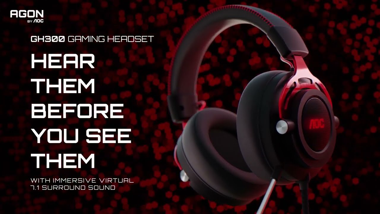 AOC GH300 Gaming RGB headset with detachable microphone