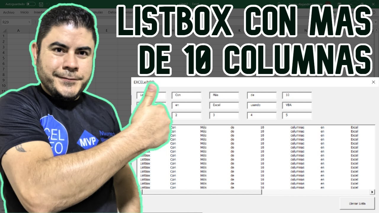 [FÁCIL] 👉 ListBox con más de 10 columnas en Excel VBA