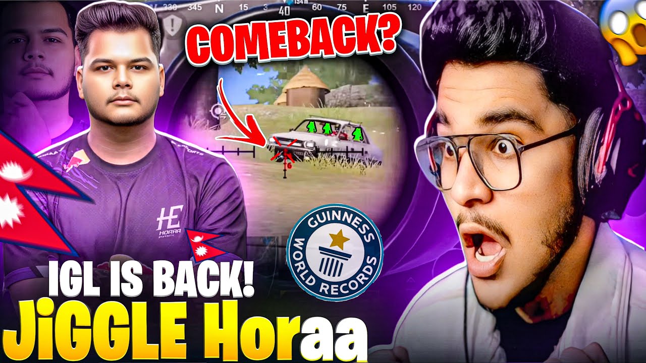 🥵THE BEST IGL IS BACK🇳🇵*JIGGL3 HORAA* BEST MOMENTS IN PUBG MOBILE REACTION