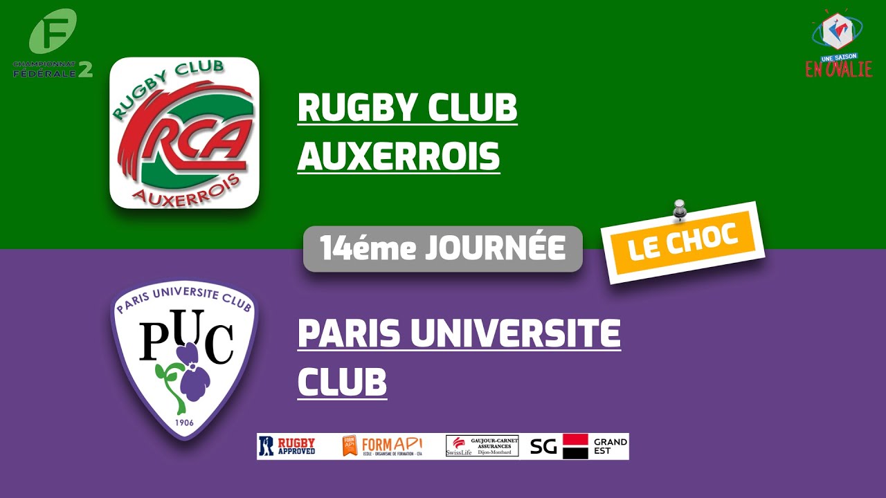 Rugby club Auxerrois vs PUC RUGBY - Officiel