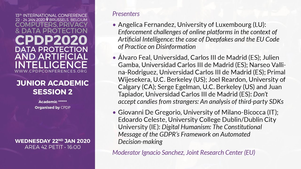 CPDP 2020: Junior Academic Session II.