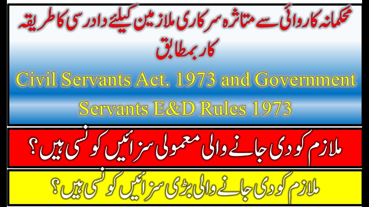 The Civil Servants Act 1973 and Government Servants Efficiency and Discipline Rules 1973 Part-1