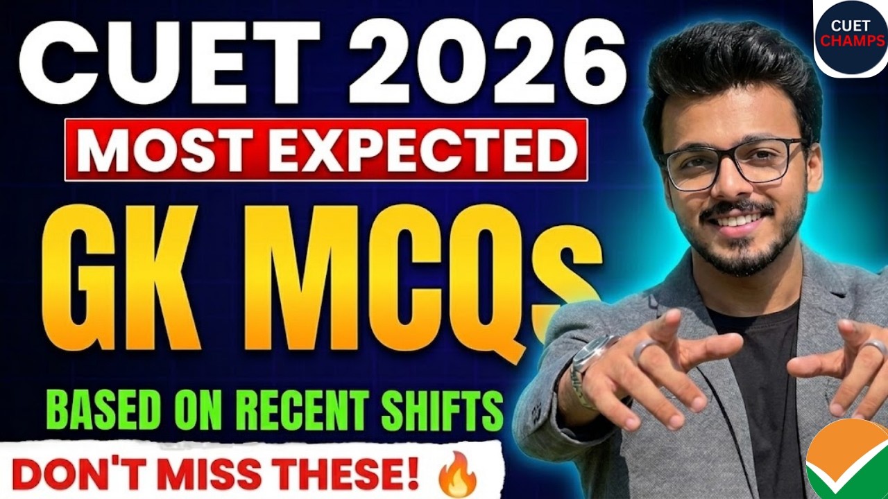 Most Expected GK MCQs (Recent SHIFTS) | CUET 2026 | By Harsh Soni