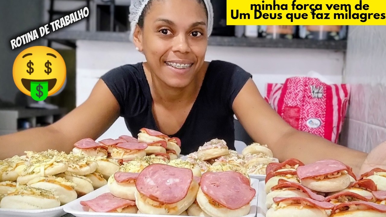 ROTINA DE TRABALHO+FIZ 150 MINI PIZZAS MESMO SENTINDO DORES🥺