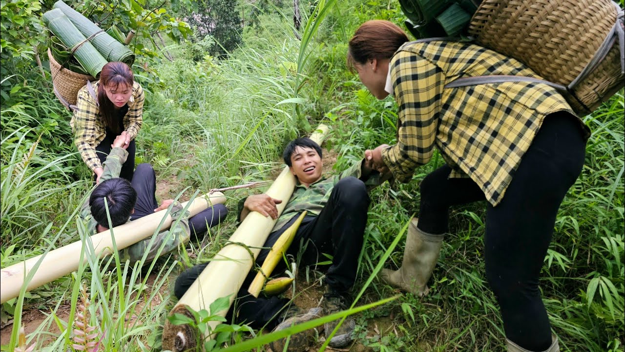 Harvesting banana leaves for sale - How to make bamboo shoots stuffed with pork - Soft, delicious