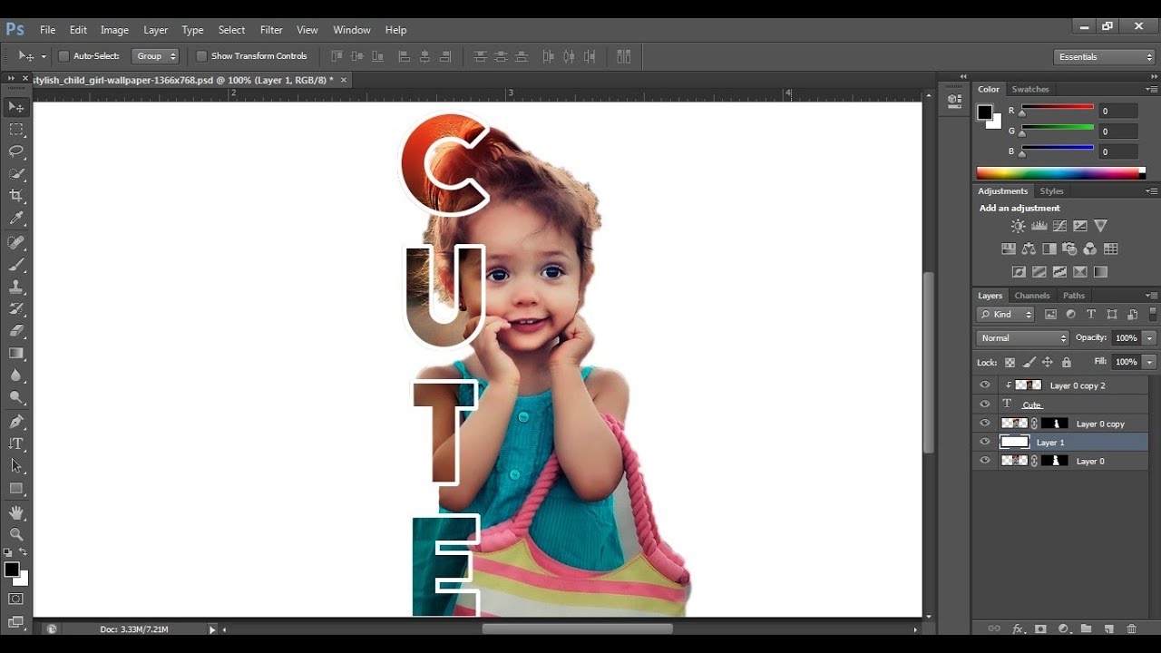 Photoshop Tutorial: Text Masking Effect | Typography