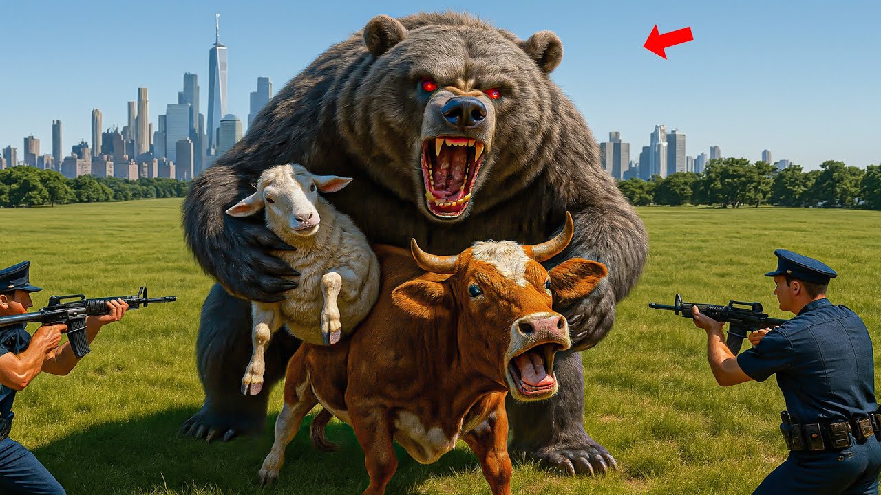 heroic rescue team saves a lone calf from a terrifying attack by a giant polar bear🐻&zwj;❄️