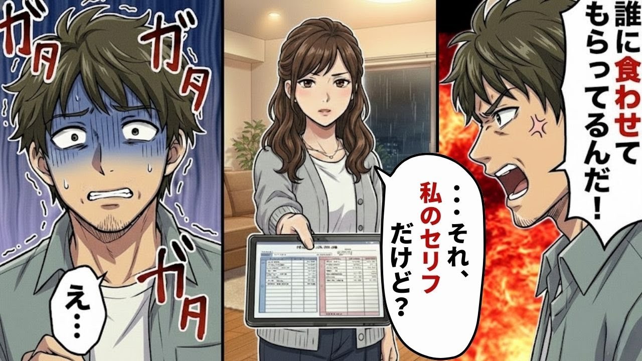 【漫画】「誰に食わせてもらってるんだ！」モラハラ夫に妻が突きつけた『衝撃の家計簿』。10年の搾取と支配から人生を取り戻した逆転劇【スカッとする話】