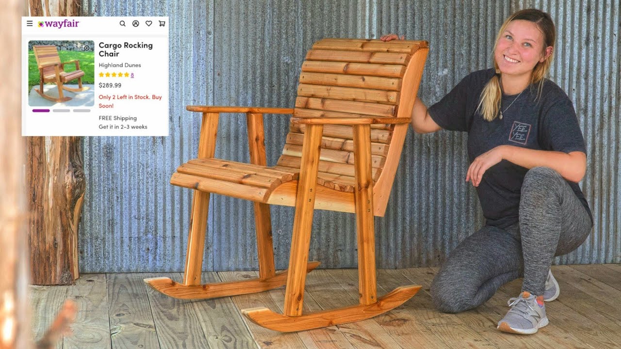 Time-lapse / $300 Wayfair Cedar Rocking for ONLY $100. DIY Build (no plans) in under 8 minutes!
