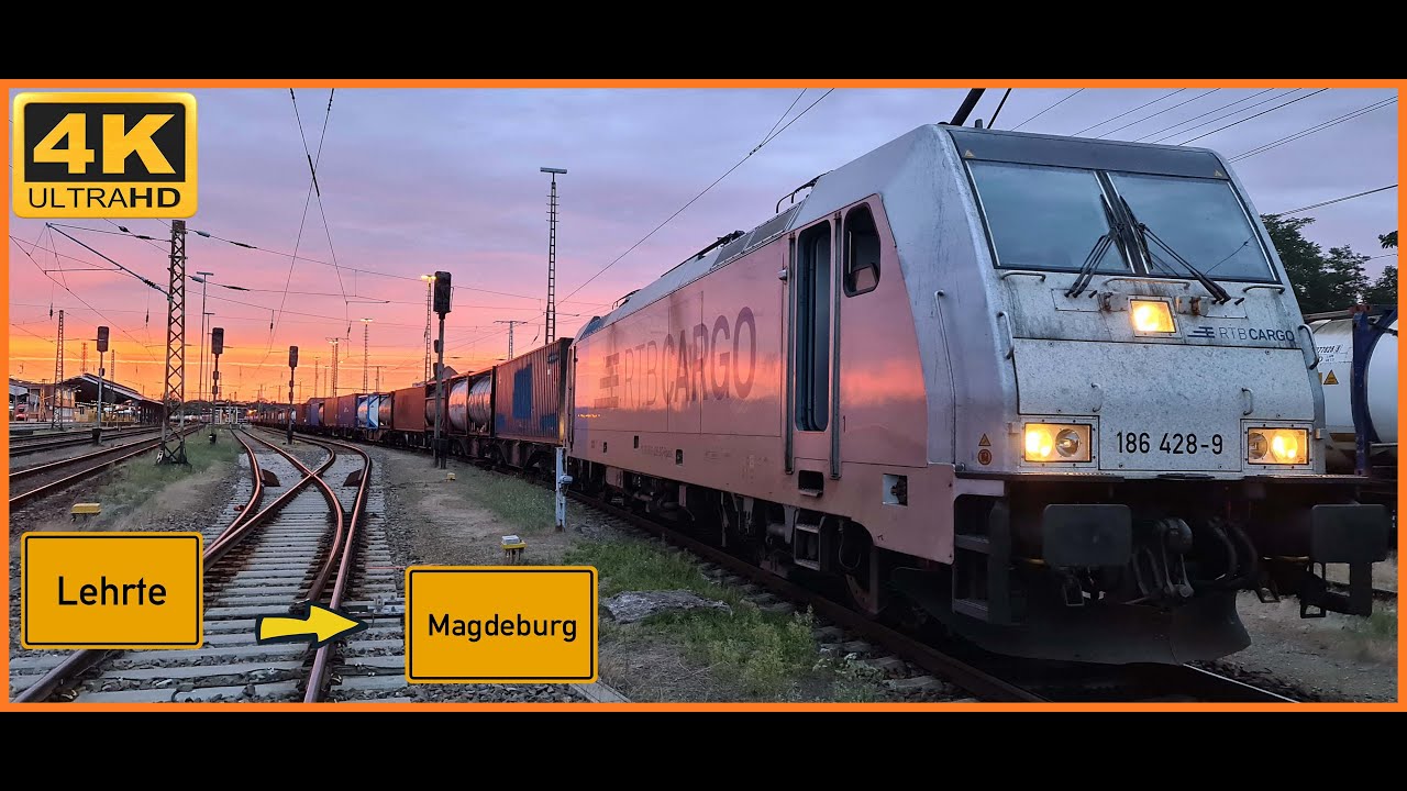 【4K】F&uuml;hrerstandsmitfahrt Cab Lehrte nach Magdeburg Hbf &uuml;ber Braunschweig, Frellstedt,Peine,Weddel