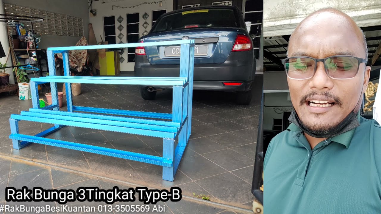 Rak Bunga Besi 3Tingkat Untuk Pasu Bunga Keladi 20-30cm ( Boleh Jana side income )