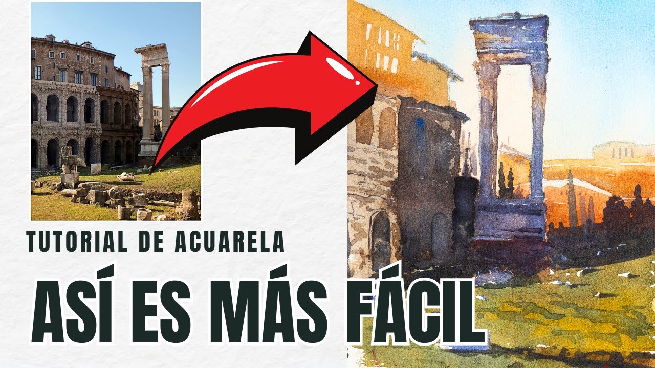 Cómo Pintar una Acuarela en 3 Lavados (DEMOSTRACIÓN PASO A PASO) Paisaje Urbano