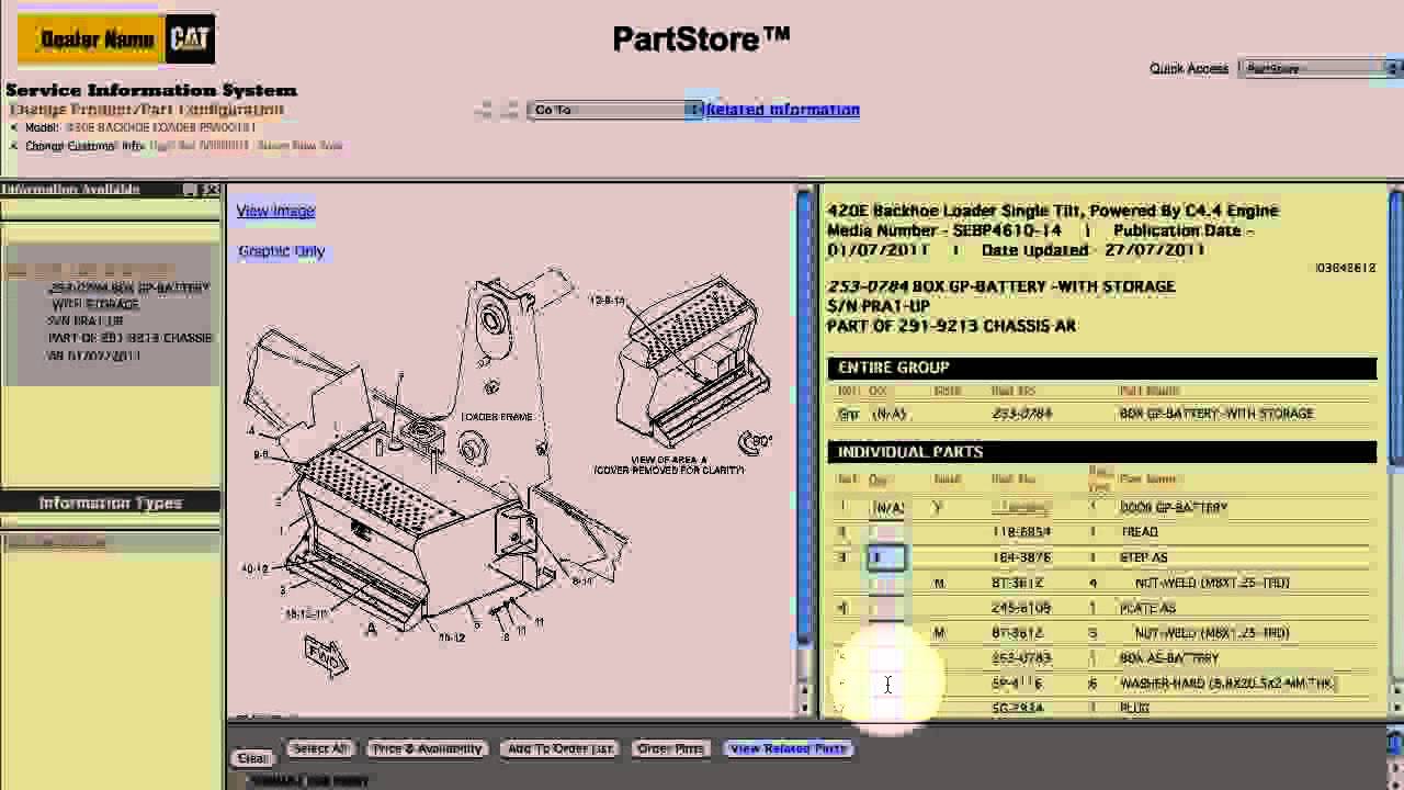 Cat PartStore - How To Find a Part Number