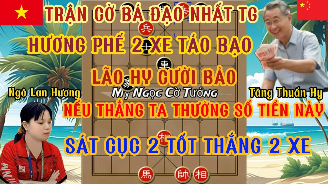 Trận cờ bá đạo nhất TG phế 2 xe táo bạo sát cục 2 tốt thắng 2 xe quá hy hữu...
