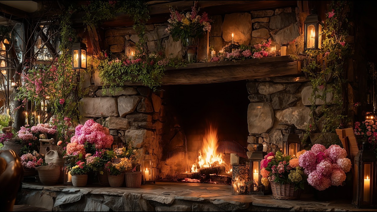 Press Play & Relax  Cozy Fireplace ASMR 4K