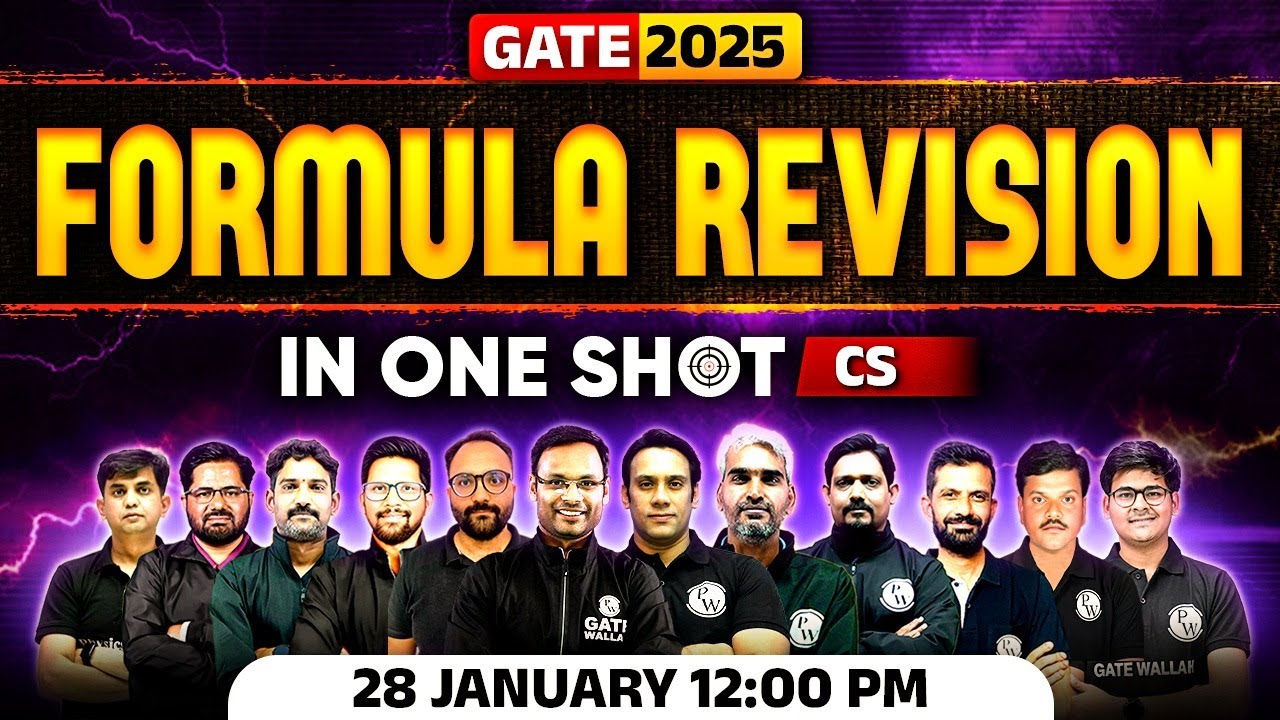 GATE 2025 Formula Revision in One Shot | GATE 2025 CS Preparation