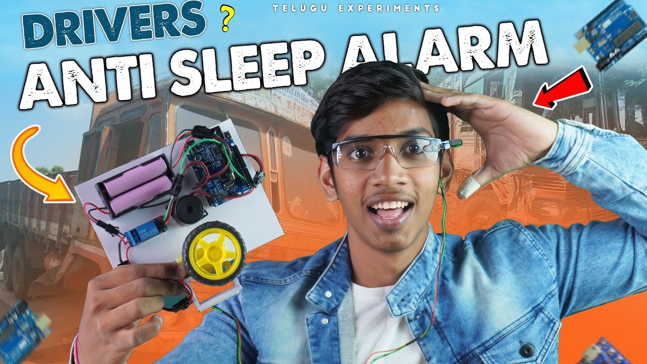 Anti Sleep Alarm Detector For Drivers | Telugu Experiments | Science Project accident avoiding