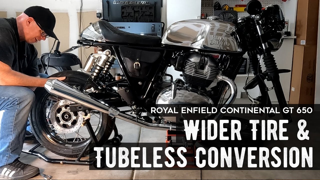 Бескамерные спицованные колёса и более широкая задняя шина | Royal Enfield Continental GT 650 | К...