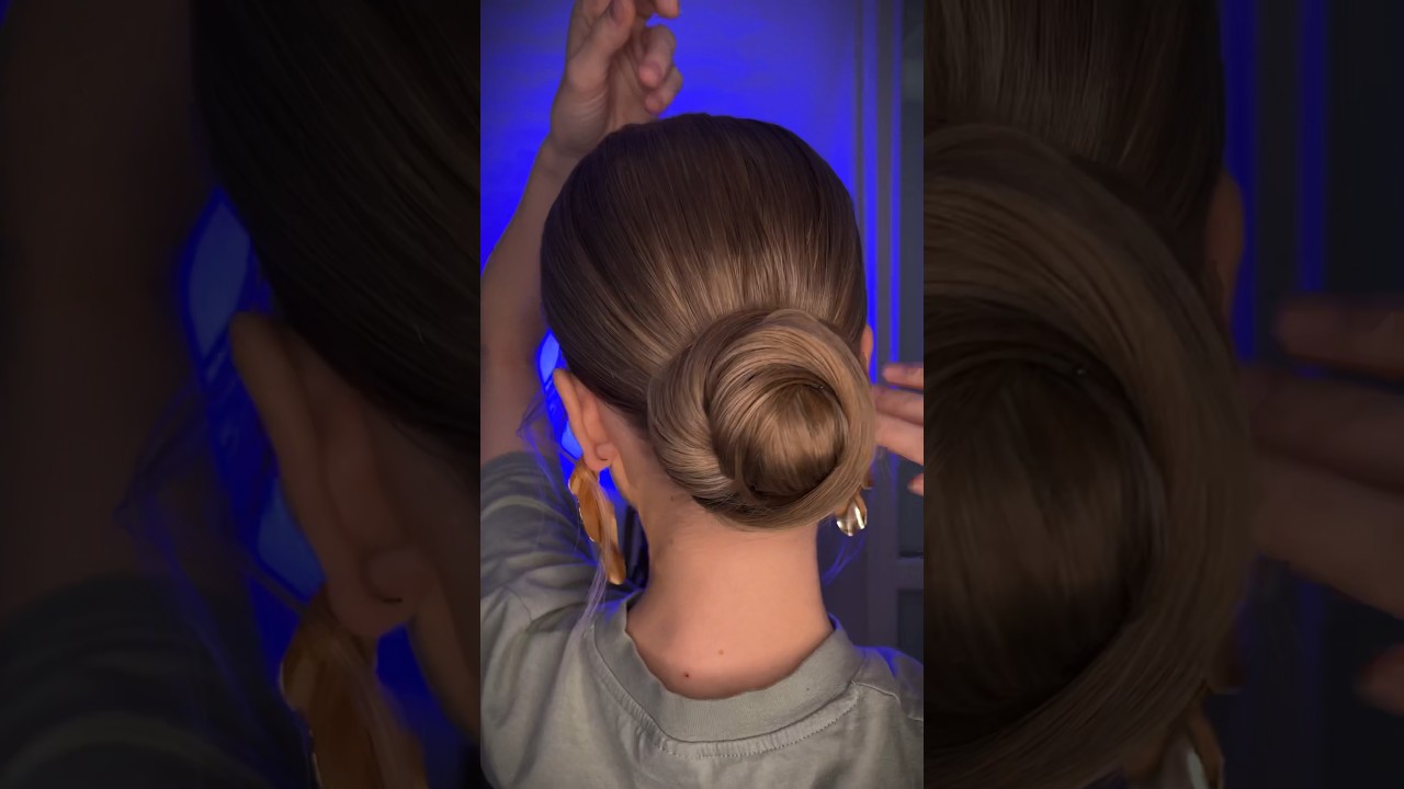 Как сделать низкий пучок #hair #прически #hairstyles #прическа #гладкийпучок #пучок #низкийнучок